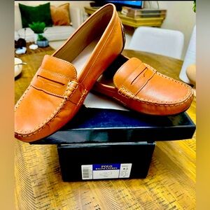 Boys Ralph Lauren Polo Brown Loafers, Size 6.5. Worn once.